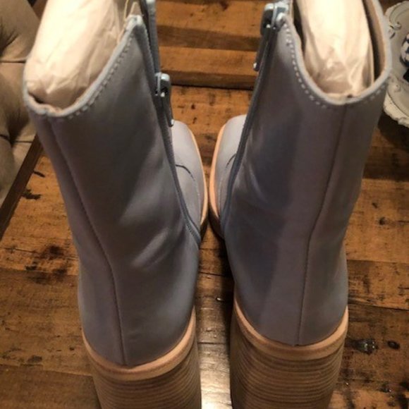 NEW $278 FREE PEOPLE CELESTE BLUE RUBY PLATFORM BOOTIES / BOOTS SIZE 39.5 / 9.5 - Picture 9 of 11